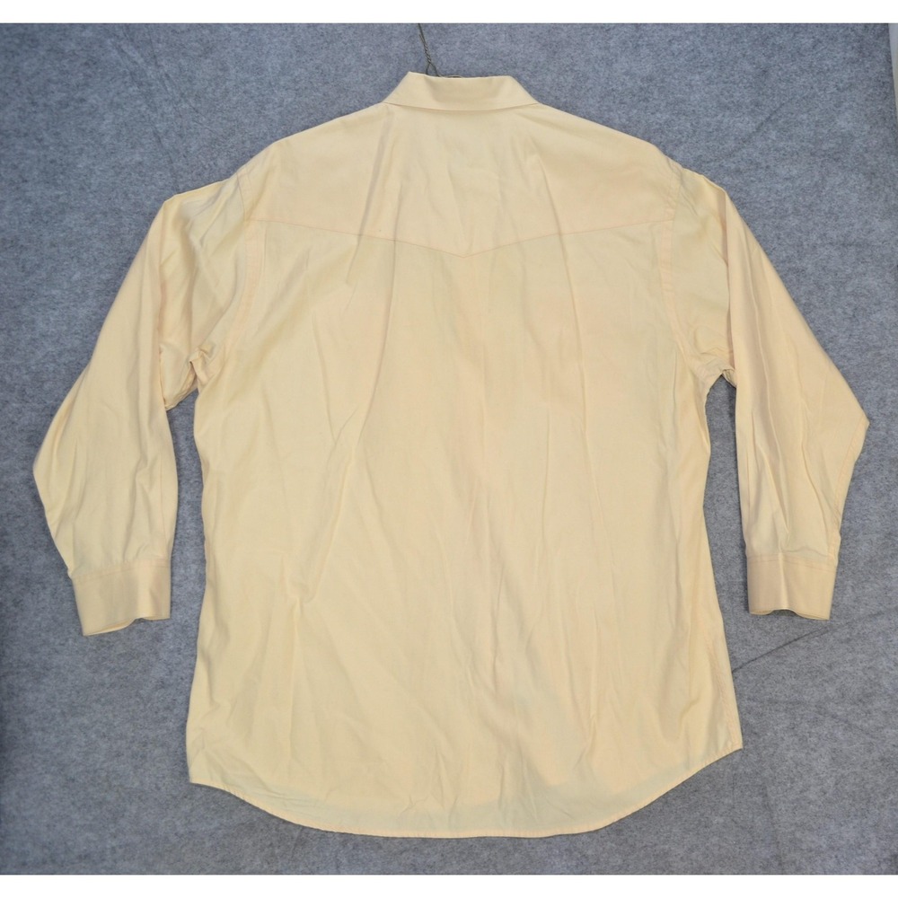 VTG Lucchese Classics Shirt Mens XL Yellow Western‎ Cowboy Button Up Long Sleeve - Picture 12 of 16